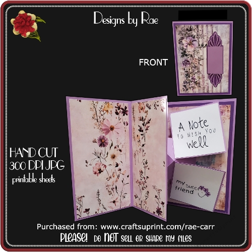 2628 Double Pop Up Card | JPEG Printable Fussy Cut Sheets