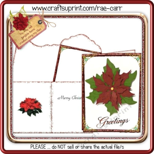 127 Poinsettia Christmas Card 