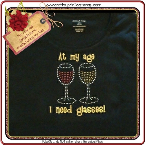 Vinyl and Rhinestone Template  At My Age 