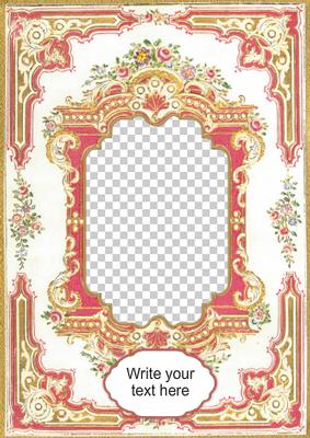 Pink & Gold Floral Frame