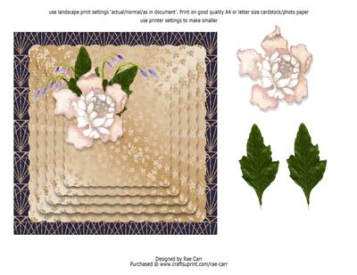 Ps015 Gold & Flower Metallic Topper
