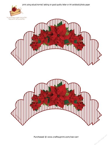 PS029 Poinsettia Cupcake Wrapper