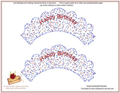 Ps030 Birthday Sprinkles Cupcake Wrapper *jpg*