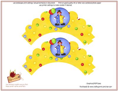 Ps031 Clown Cupcake Wrapper *jpg*