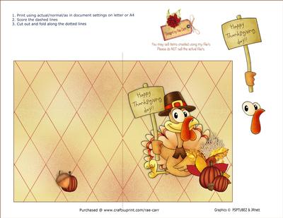 PS718 Thanksgiving Turkey Card 