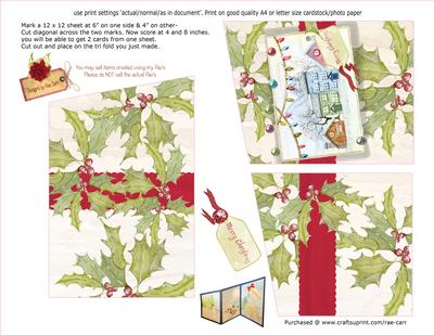 Ps053 Tri-fold Holly & Berries *jpg*