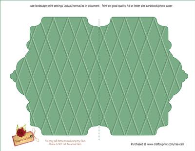 PS100 Embossed Shaped Card Green