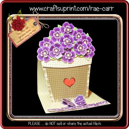 801 Flower Pot Purple Pansies 