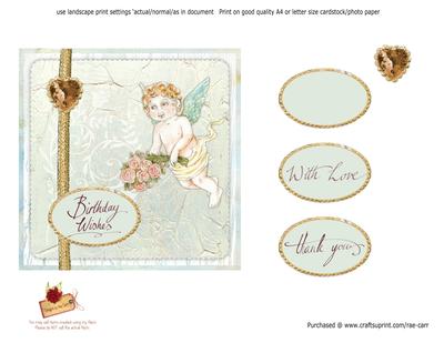 PS120 Cherub & Flowers Topper 