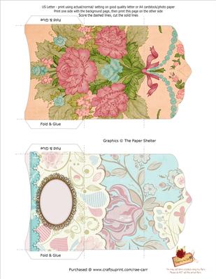 PS124 Two Feminine Floral Gift Card Money Wallets