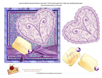 PS137 Lovely Purple Heart Topper
