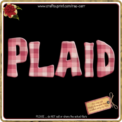 Alphabet Pink Plaid