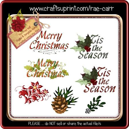 DR007 Christmas Greeting Embellishments