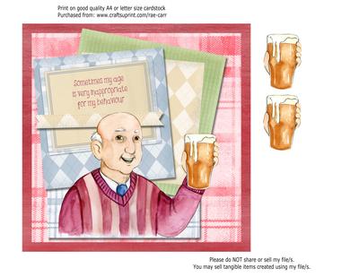 PS153 Golden Oldie Birthday Man and Beer 