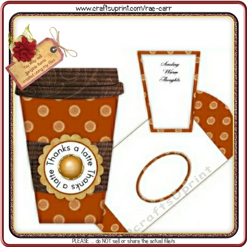 111 Latte Cup Shaped Card