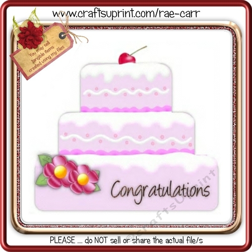 118 Wedding Birthday Anniversary Cake Shaped Card 
