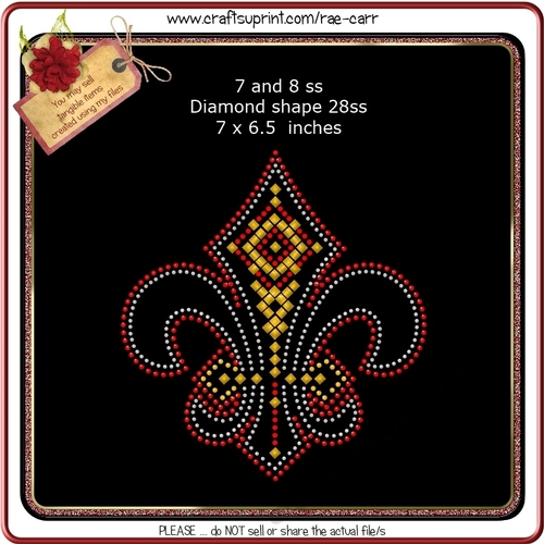 RS802 Big Fleur De Lis Rhinestone Template