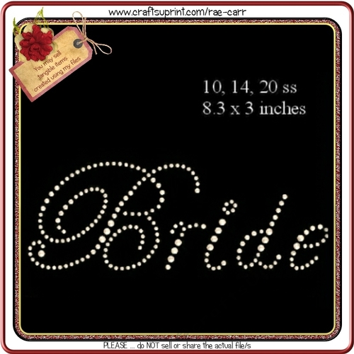 RS805 Bride Rhinestone Template