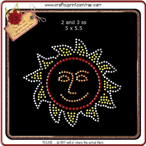RS811 Sun Rhinestone Template