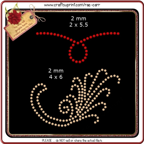 RS813 Fancy Scroll Rhinestone Template