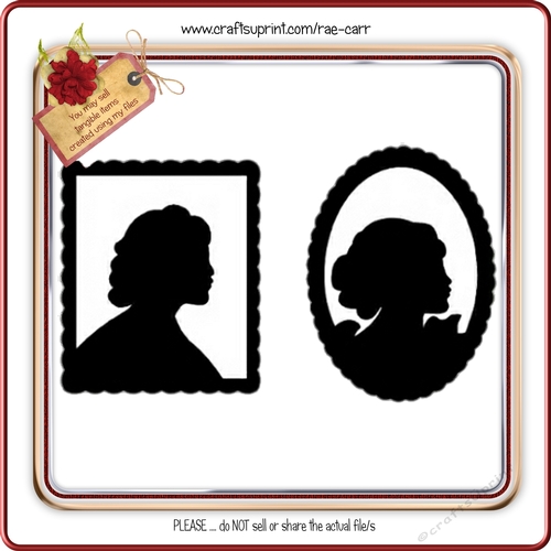 148 2 Framed Silhouette Ladies