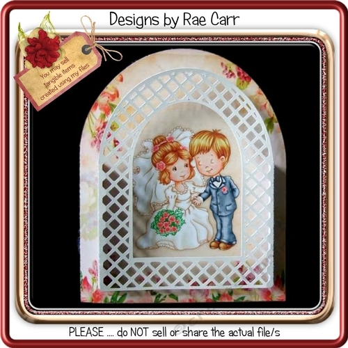 313 Lattice 3-d Wedding Card    Multiple Machine Formats