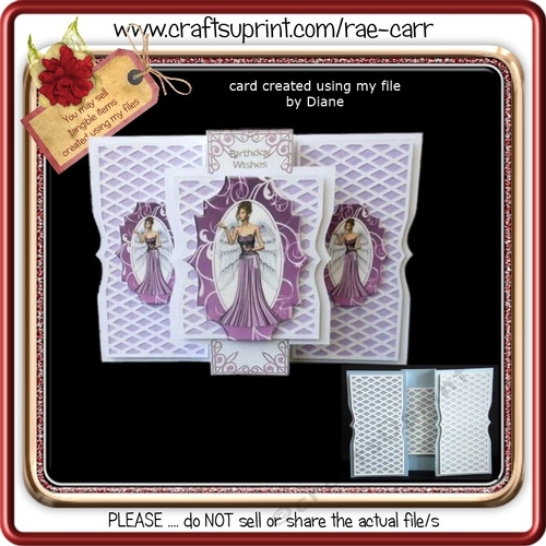 385 Lattice Tri-fold Card