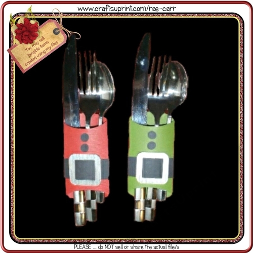 402 Christmas Cutlery Holders Multiple Machine Formats