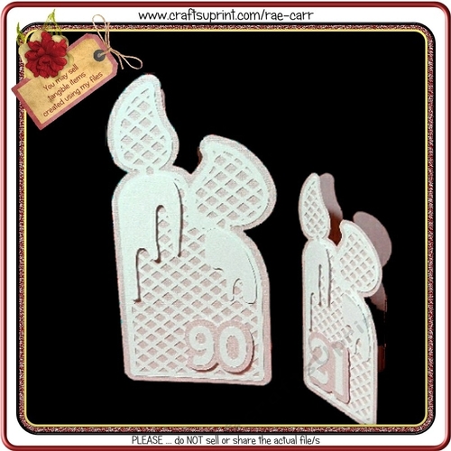 496 Candle Shaped Birthday Card