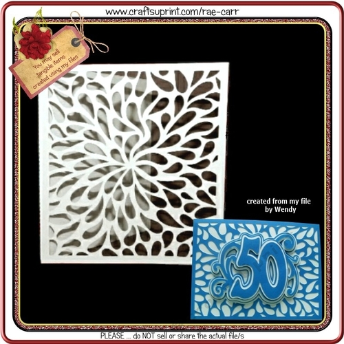 509 Fancy Raindrops Card