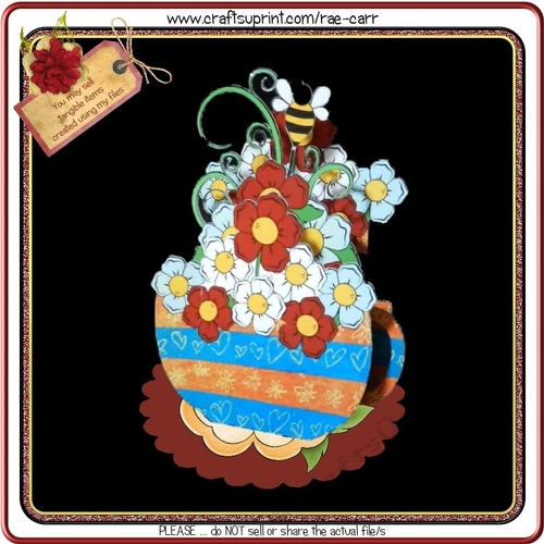 517 Floral Cup & Saucer Card Set