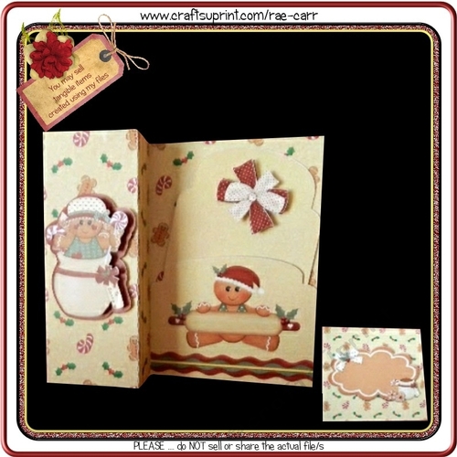 532 Christmas Box Card HAND and MACHINE Formats