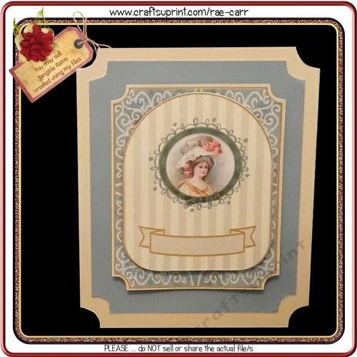 579 Vintage Lady Card  HAND and MACHINE Formats