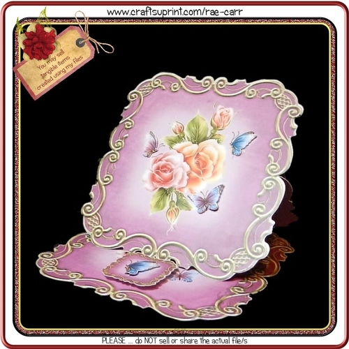 593 Floral Shaped Easel  HAND & MACHINE Formats