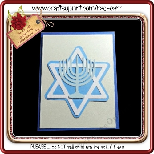 621 Menorah & Star of David Topper 