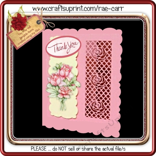 645 Lattice Rose Card