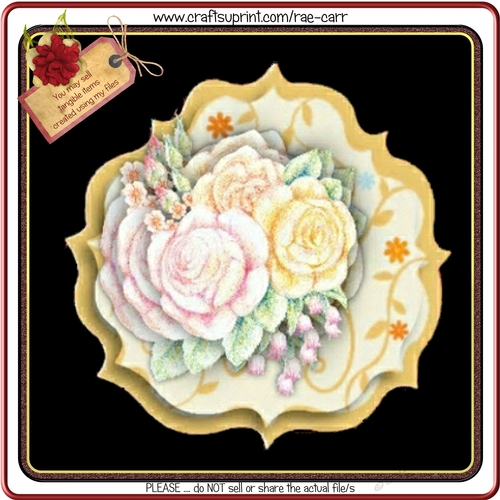 654 Roses & Floral Shaped Topper
