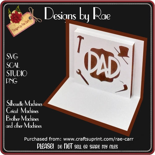 020 Fathers Day or Dad Pop-up Insert with Card | Multiple Machine Formats