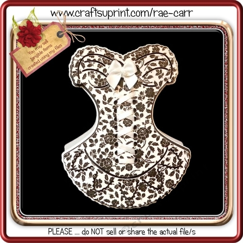 676 Ladys Corset Card and Topper