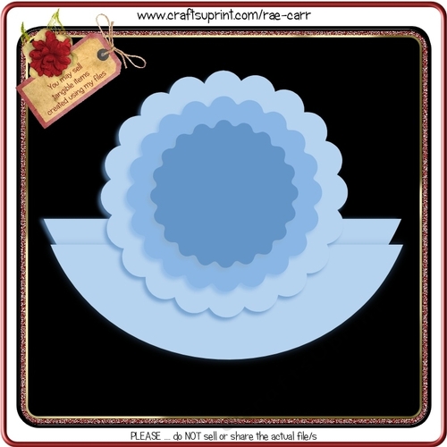 251 Scalloped Round Rocker Card