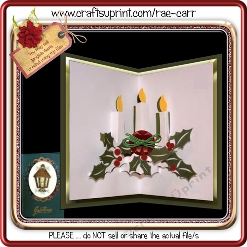 002 Candle Christmas Pop-up & Topper
