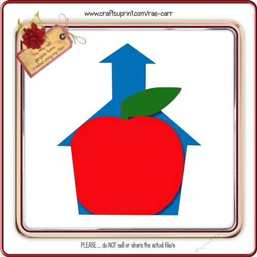 117 Apple Shaped School Card