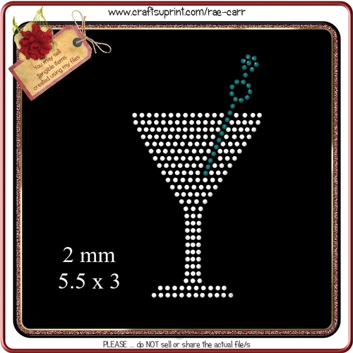 RS822 Martini Rhinestone Template