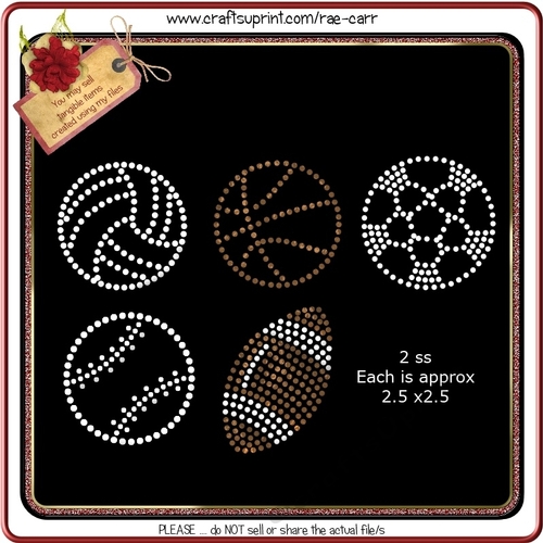 RS810 Set of Sports Rhinestone Template