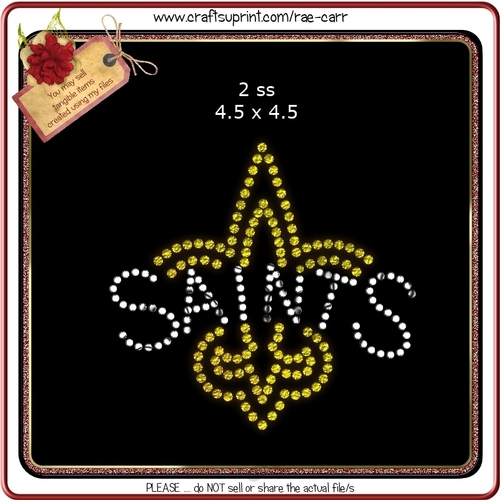 RS817 Saints Fleur De Lis Rhinestone Template
