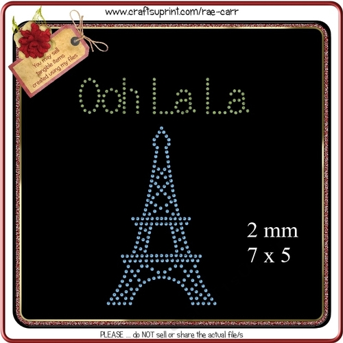 RS828 Ooh Lala Eiffel Tower Rhinestone Template