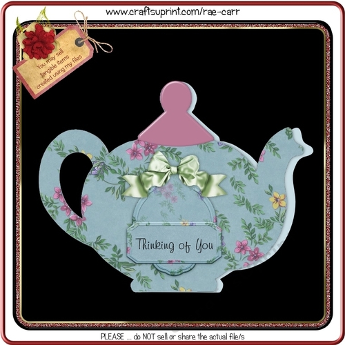 122 Teapot Shaped Card Multiple MACHINE Formats