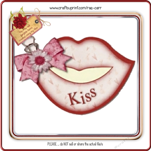 120 Lips Shaped Card