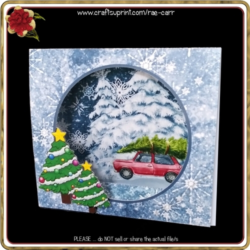 096 Winter Scene Tent Card  HAND and MACHINE Formats
