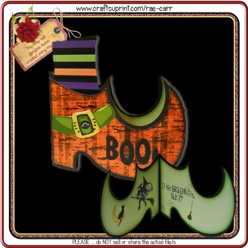 145 Witchs Boot Shaped Card
